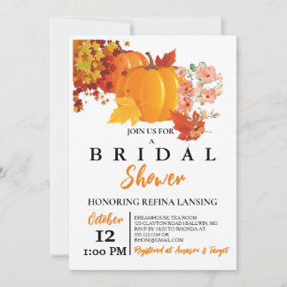 pumpkin bridal shower invitation