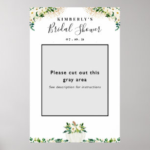 Pumpkin Bridal Shower Photo Booth Frame Prop Poster