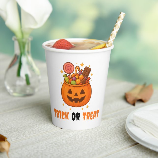 Pumpkin Bucket Full of Sweet - Halloween  Paper Cups (Insitu)