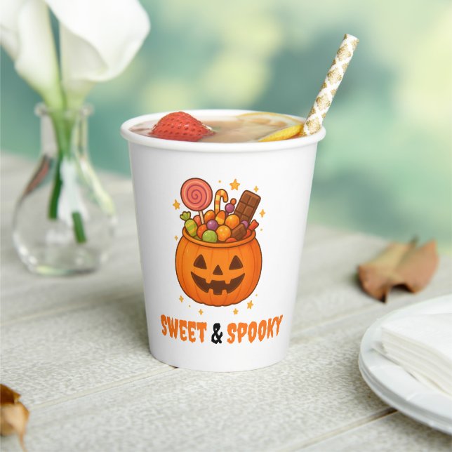 Pumpkin Bucket Full of Sweet - Halloween  Paper Cups (Insitu)