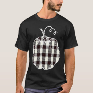 Pumpkin Buffalo Plaid Pattern Halloween Thanksgivi T-Shirt