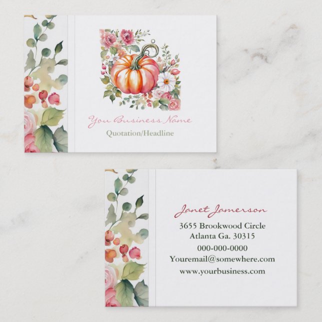 Pumpkin Business Cards (Front/Back)