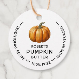 Pumpkin butter label with vintage pumpkin