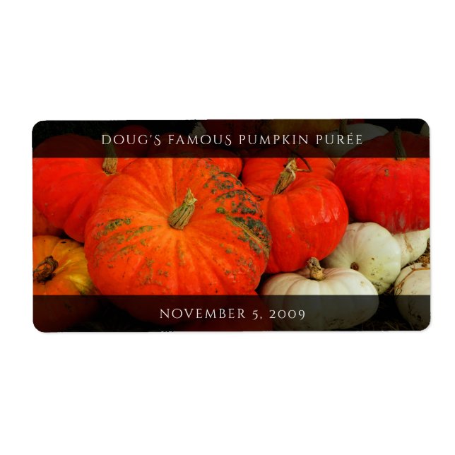 Pumpkin Butter / Preserve / Puree Food Jar (Front)