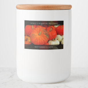 Pumpkin Butter / Preserve / Puree Food Jar Label