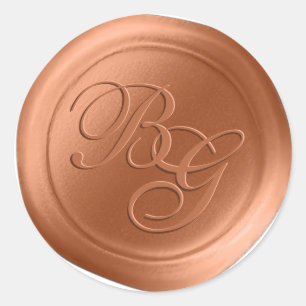 Pumpkin Calligraphy Monogram Wax Seal Stickers