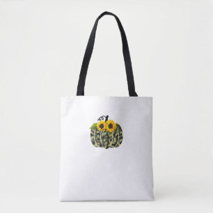 Pumpkin Camouflage and Sunflower Fall Outfit Thank Tote Bag
