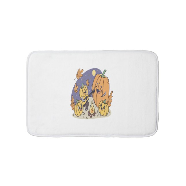 Pumpkin Campfire Serenade Bath Mat (Front)