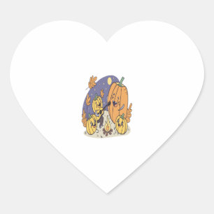 Pumpkin Campfire Serenade Heart Sticker