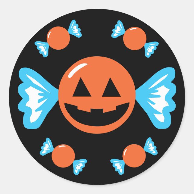 Pumpkin Candy Classic Round Sticker (Front)