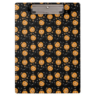 Pumpkin Candy Pail Trick Or Treat Pattern Orange Clipboard
