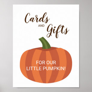 Pumpkin Cards and Gifts Autumn Baby Shower Sign