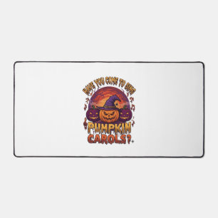 Pumpkin Carols Halloween Pumpkins Witch Hat Musica Desk Mat