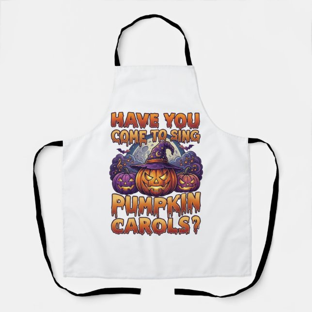 Pumpkin Carols Halloween Witch Hat Jack Lantern Ba Apron (Front)