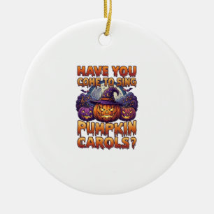 Pumpkin Carols Halloween Witch Hat Jack Lantern Ba Ceramic Ornament