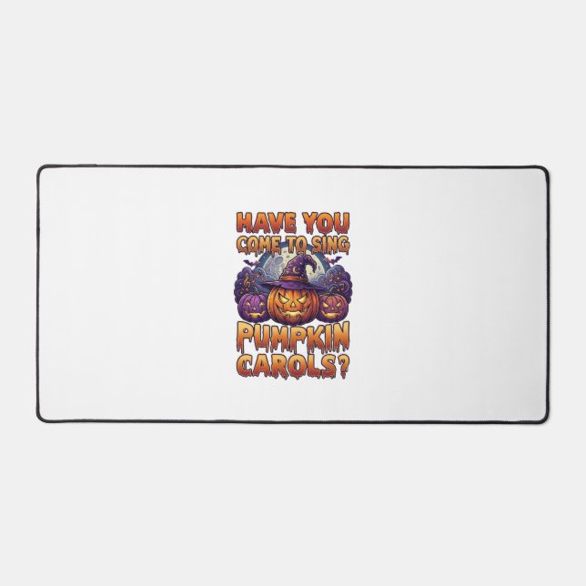 Pumpkin Carols Halloween Witch Hat Jack Lantern Ba Desk Mat (Front)