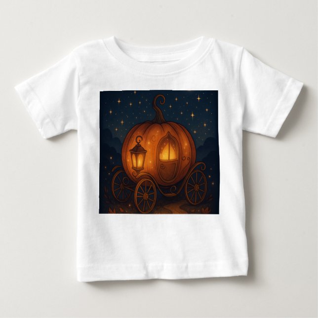Pumpkin Carriage Dreams – Fairy Tale Halloween Kid Baby T-Shirt (Front)