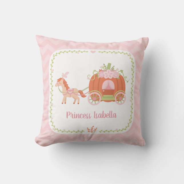 Pumpkin Carriage Little Princess Girls Room Decor Cushion (Front)