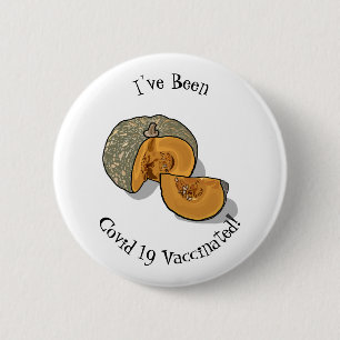 Pumpkin cartoon illustration 6 cm round badge