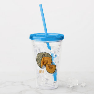 Pumpkin cartoon illustration acrylic tumbler