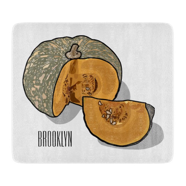 Pumpkin cartoon illustration  cutting board (Front)