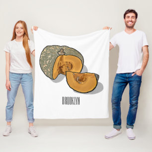 Pumpkin cartoon illustration  fleece blanket
