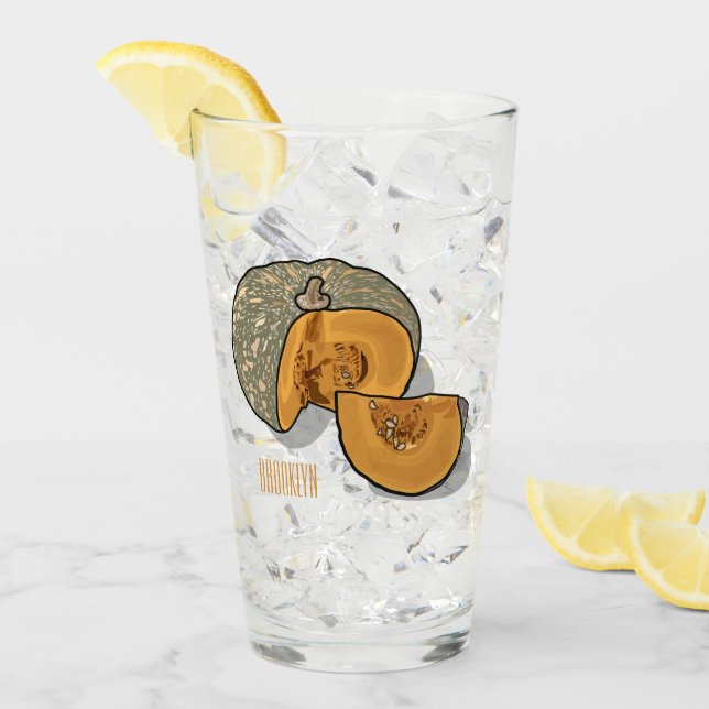Pumpkin cartoon illustration  glass (Front Ice)