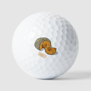 Pumpkin cartoon illustration  golf balls