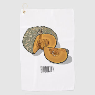 Pumpkin cartoon illustration  golf towel