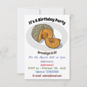 Pumpkin cartoon illustration invitation