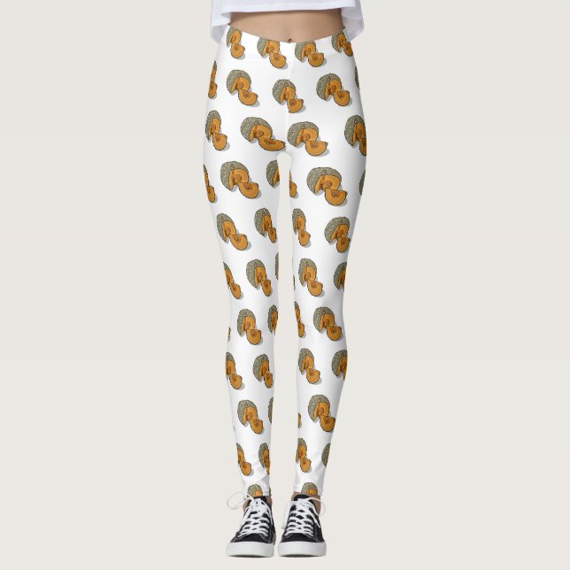 Pumpkin cartoon illustration  leggings (Front)
