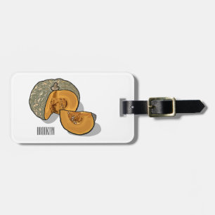 Pumpkin cartoon illustration luggage tag