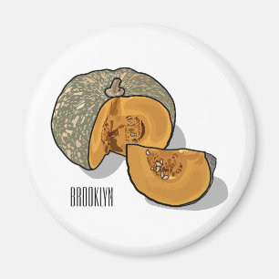 Pumpkin cartoon illustration magnet