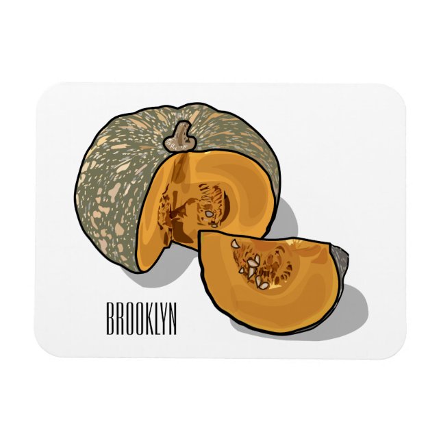 Pumpkin cartoon illustration  magnet (Horizontal)