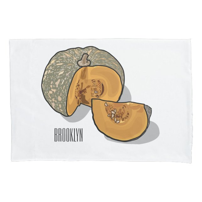 Pumpkin cartoon illustration  pillowcase (Front)