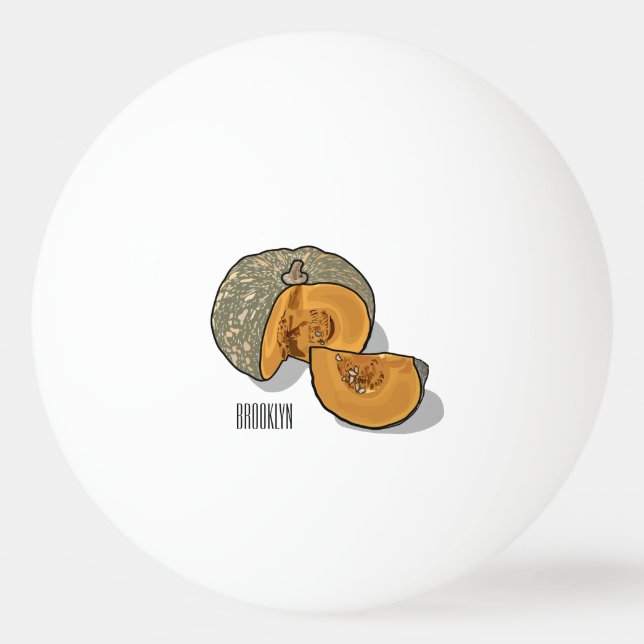 Pumpkin cartoon illustration  ping pong ball (Front)