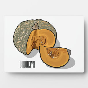 Pumpkin cartoon illustration plaque
