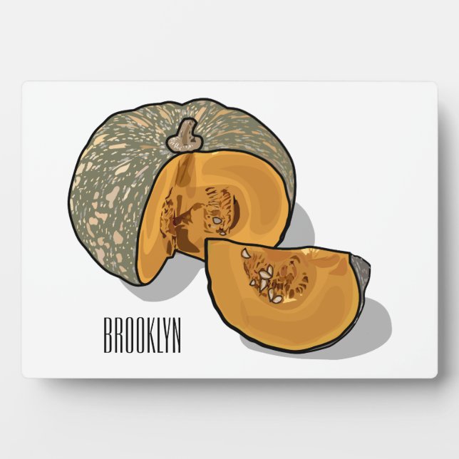 Pumpkin cartoon illustration  plaque (Front)