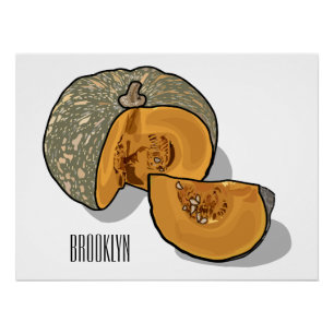 Pumpkin cartoon illustration  poster