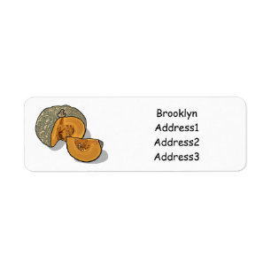 Pumpkin cartoon illustration return address label