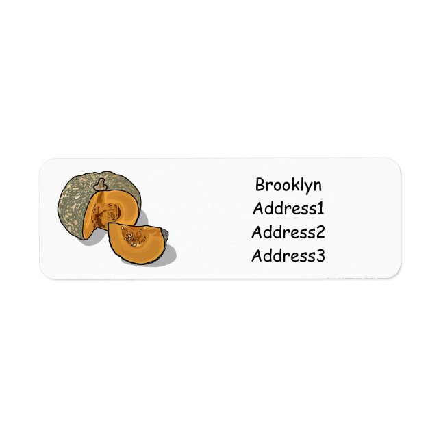 Pumpkin cartoon illustration return address label (Front)