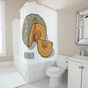 Pumpkin cartoon illustration  shower curtain