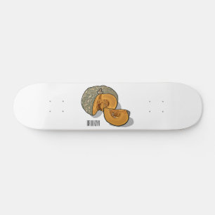 Pumpkin cartoon illustration  skateboard