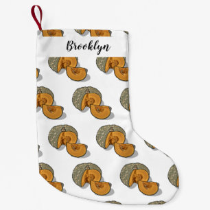 Pumpkin cartoon illustration small christmas stocking
