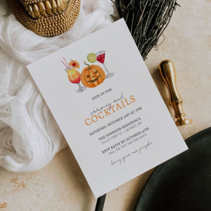 Pumpkin Carving and Cocktails Halloween Invitation