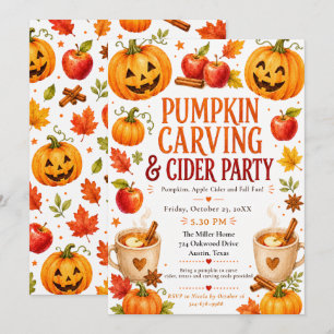 Pumpkin Carving & Cider Party Invitation