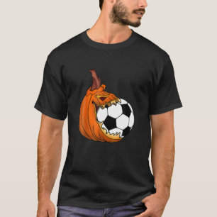 Pumpkin Carving Eat Soccer Ball Halloween Costume T-Shirt