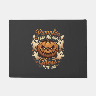 Pumpkin Carving Ghost Hunting Halloween Scary Flyi Doormat