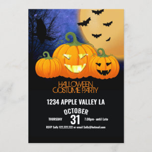 pumpkin carving halloween party disco invitation