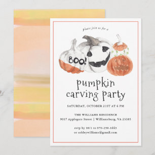 Pumpkin Carving Halloween Party Invitation